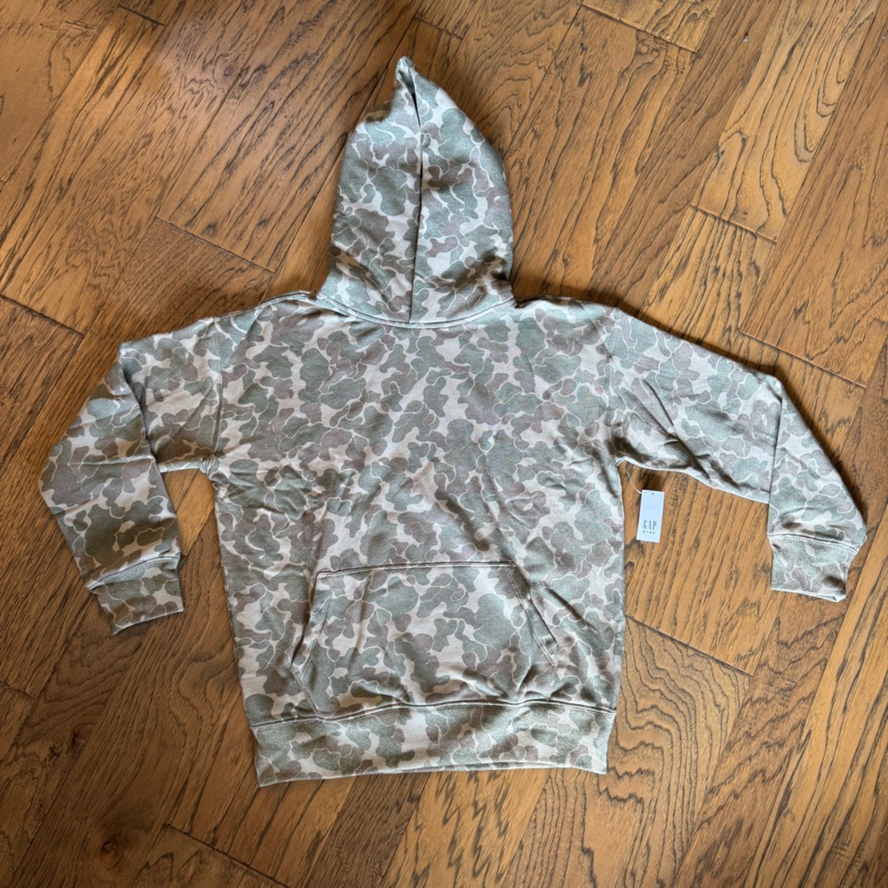 GAP Green and Gray Camouflage Hoodie